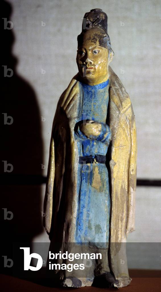 Statuette of a civil servant (varnished terracotta)