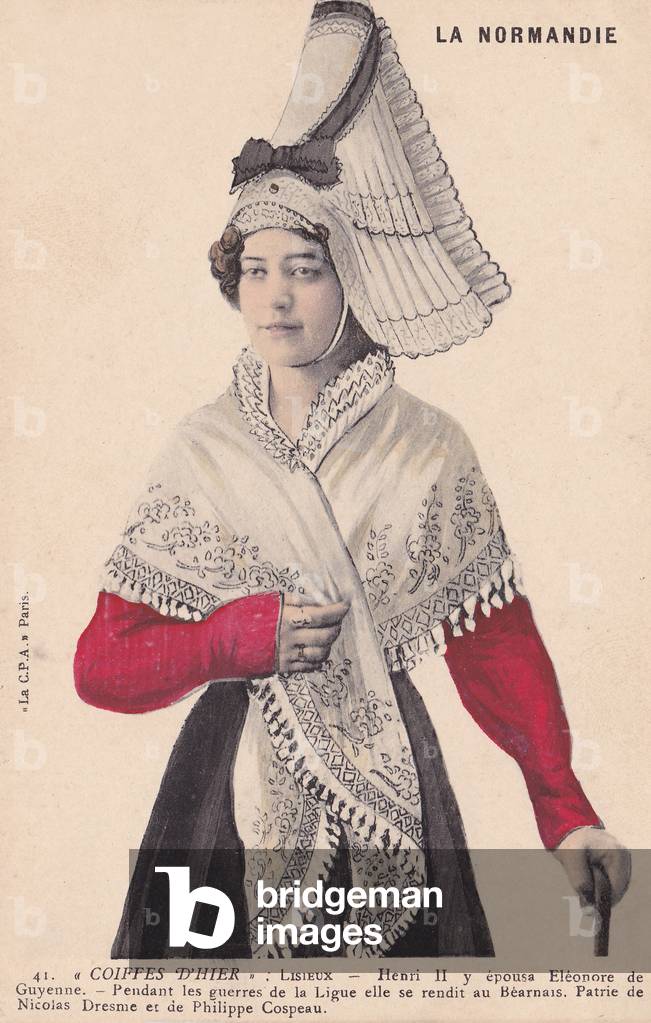 Headdresses of the Past, Lisieux, Normandy, 1922 (coloured photo)