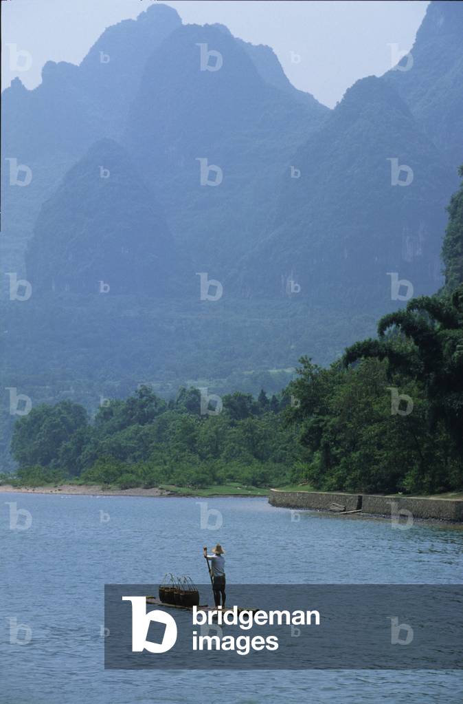 Local transport on the Li River near Guilin, China.