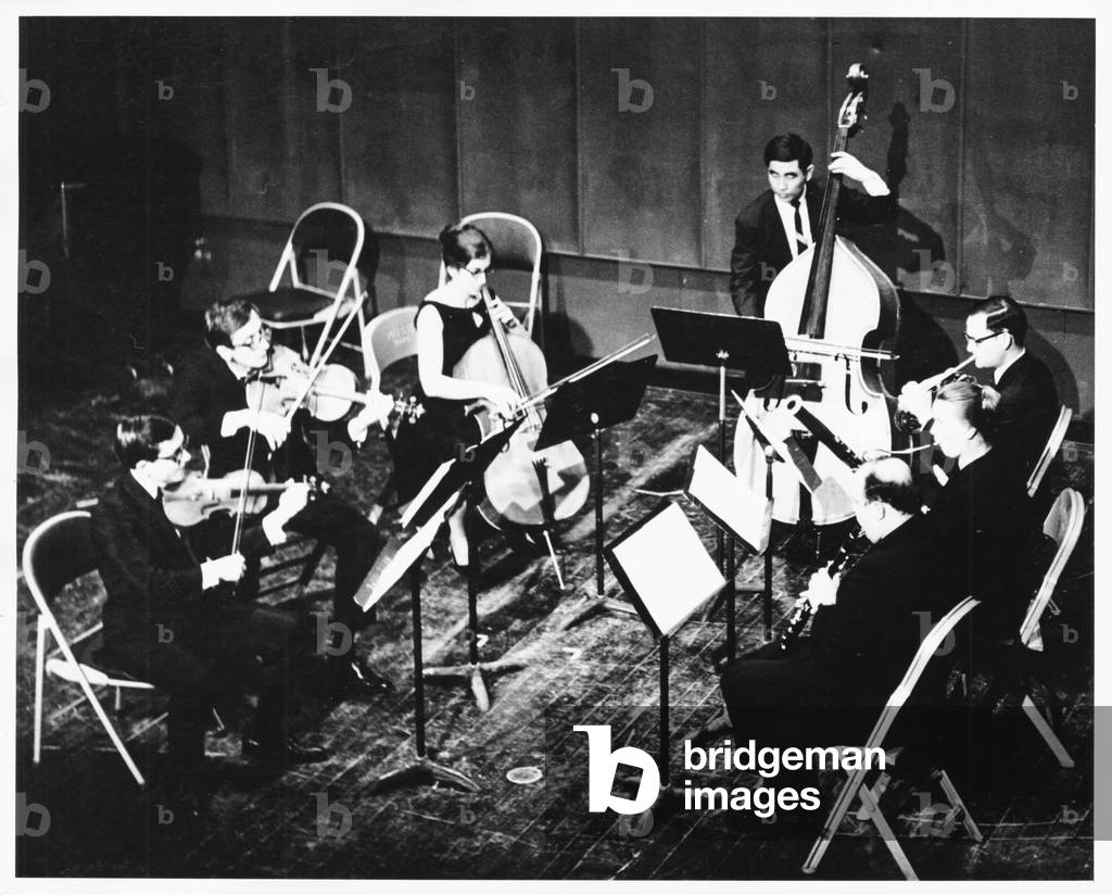 Makoto Michii, double bassist performing with Creative Associates, 5 March 1967