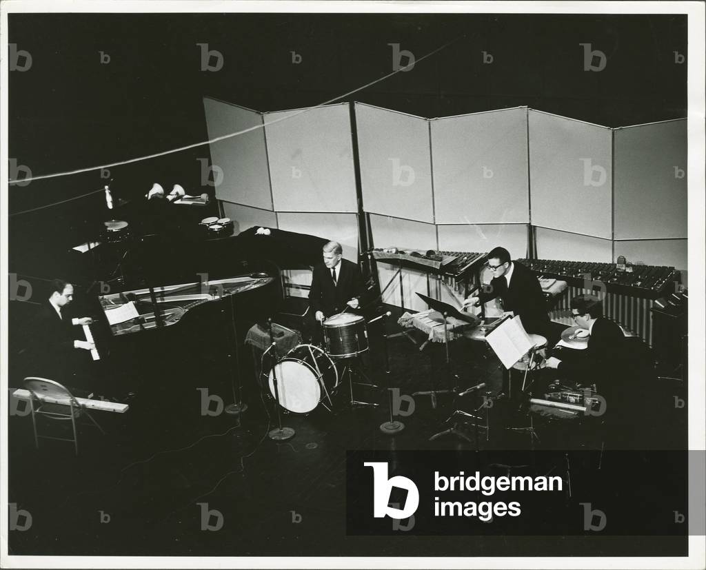 New Percussion Quartet performing Bill Russell's Three Dance Movements at old Baird Hall for 2nd Festival of the Arts , March 1968