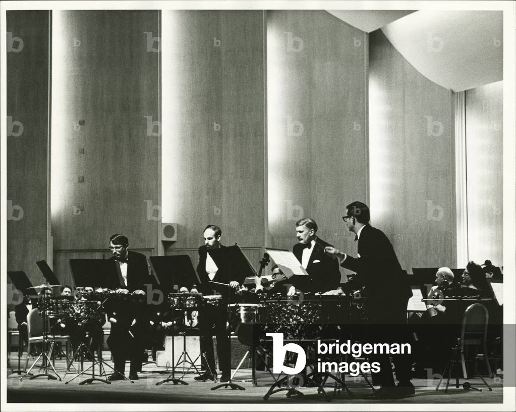 New Percussion Quartet performing William Kraft's Concerto for Percussion and Orchestra with the Buffalo Philharmonic Orchestra , January 1969