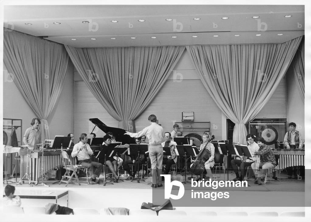 Jacques Guyonnet, composer, conducting Creative Associates, 3 May 1970