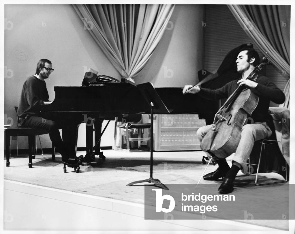 Douglas Davis, cellist, with Roger Shields at the piano, c