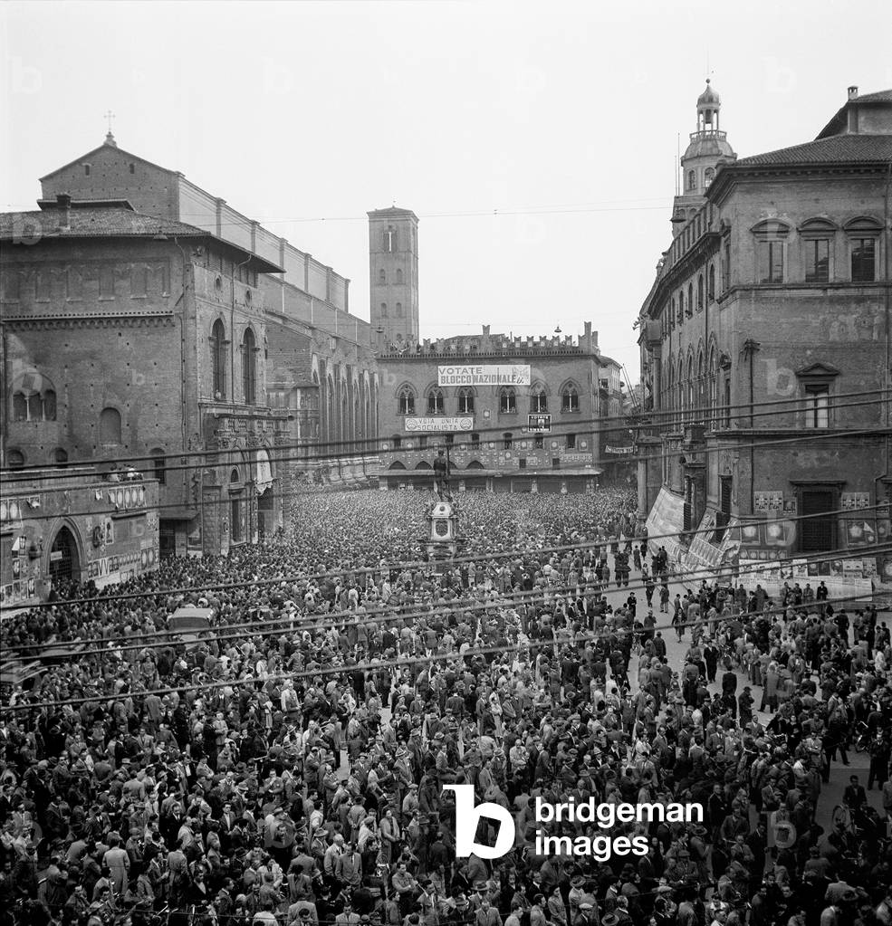 Socialist Rally, Bologna, 1948 (b/w photo)