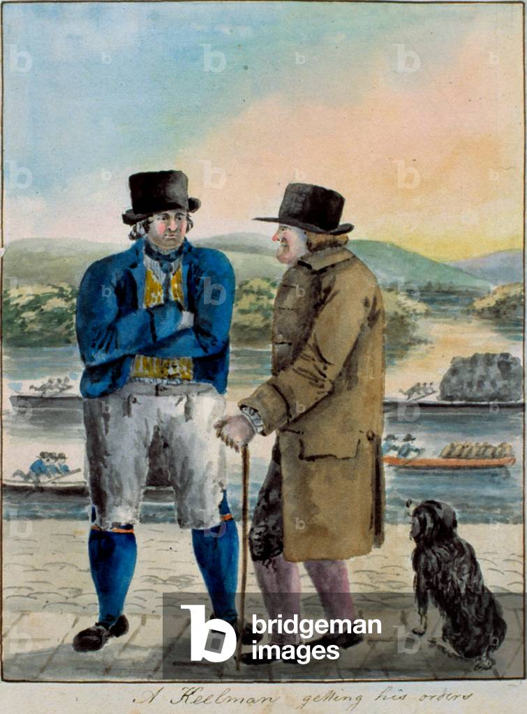 A Keelman Getting his Orders (w/c on paper)