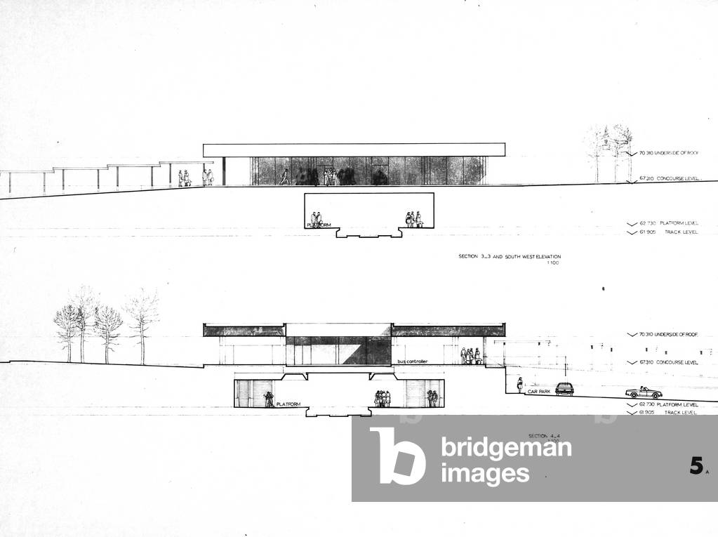 Four Lane Ends Tender Drawing, 1975-77 (litho)