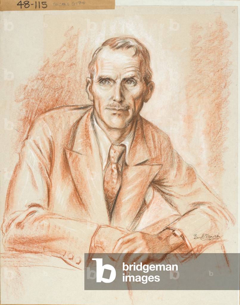 Portrait of T.W. Pattison (chalk on paper on card)