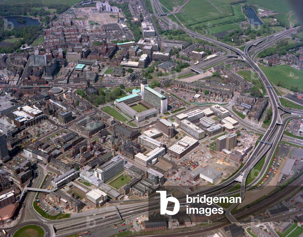 Aerial view of Newcastle Civic Centre and the surrounding area, New Castle upon Tyne, UK, 1977 (photo)