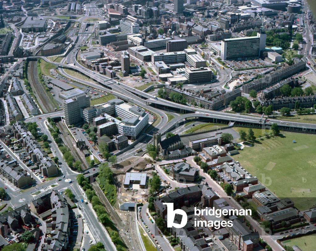 Aerial view looking towards Newcastle City Centre from Jesmond, Newcastle upon Tyne, UK, 1978 (photo)