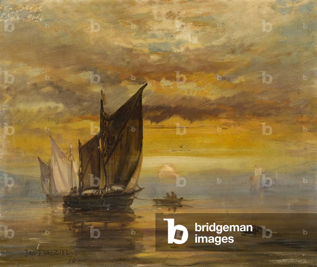 Shipping Offshore (oil on board (hardboard))