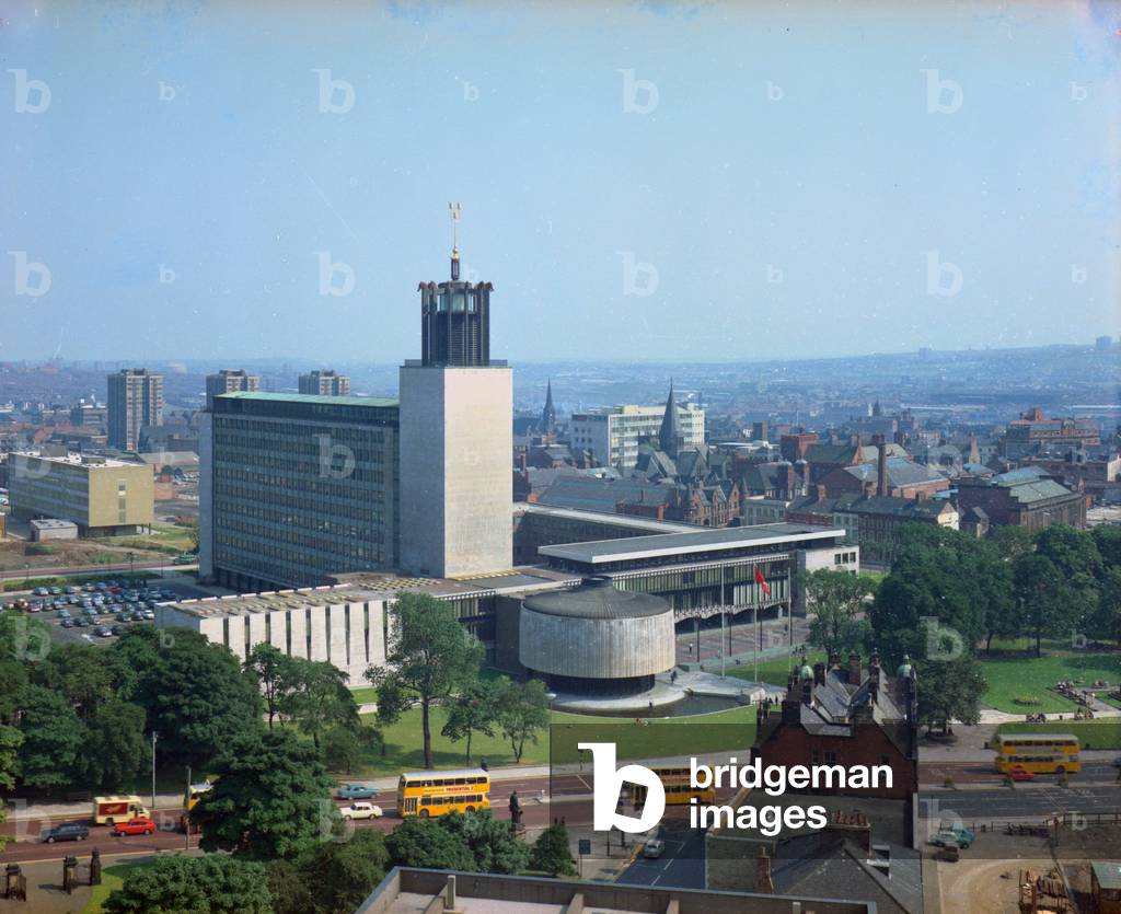 View of the new Civic Centre, Newcastle upon Tyne, UK, July 1969 (photo)