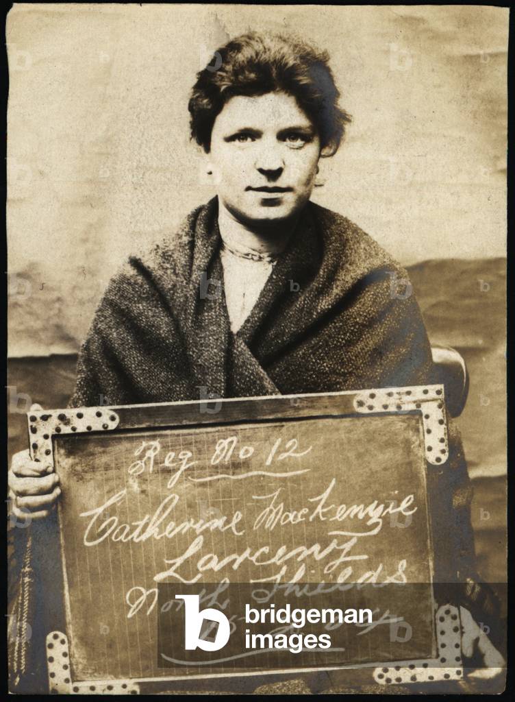 Catherine Mackenzie, arrested for larceny, North Shields, UK, 1904 (b/w photo) 