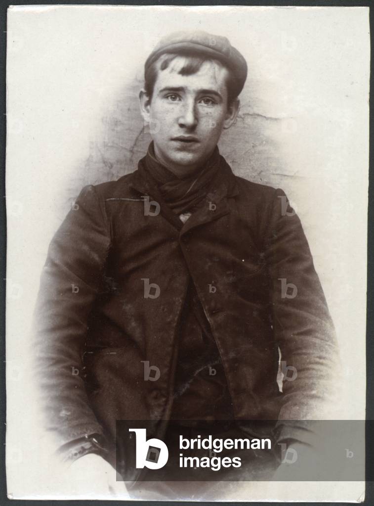 John Legg, arrested for stealing beer, North Shields, UK, 1905 (b/w photo)