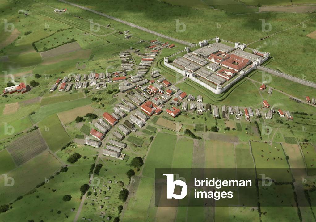 Reconstruction of Benwell fort and vicus in the third century AD, 2015 (digital)