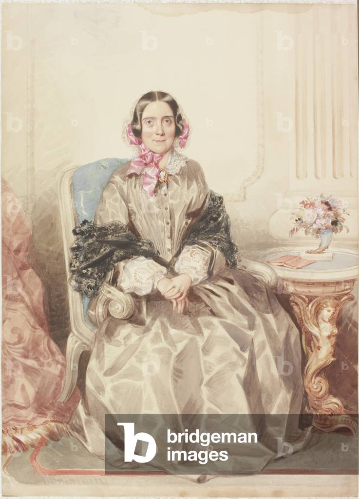 Portrait of a Lady (watercolour on paper on card)