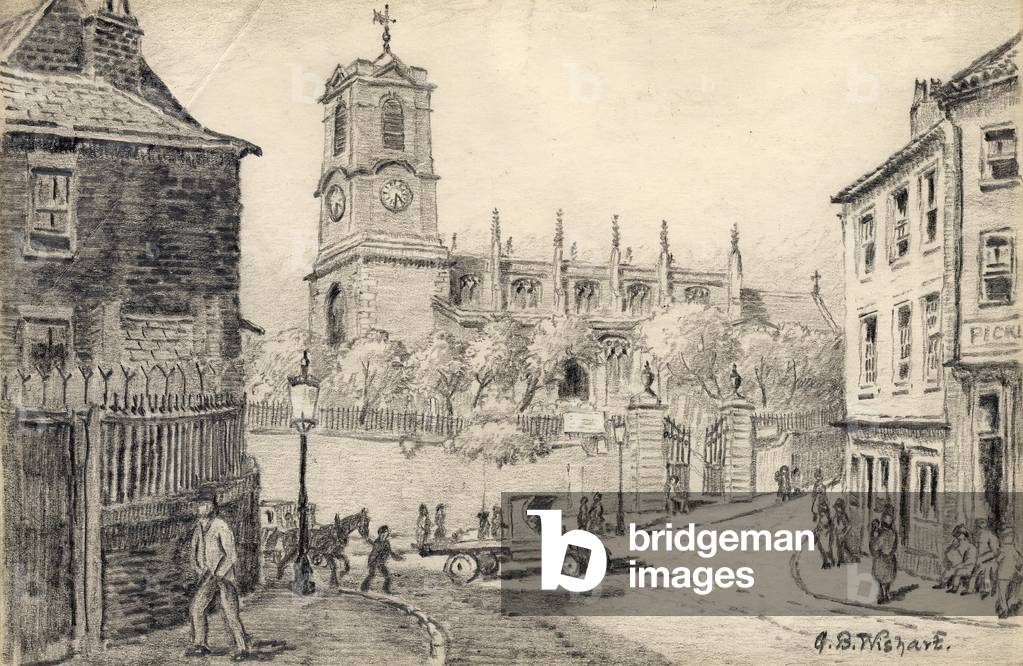 St. Mary's Church, Gateshead 1926 (pencil on paper)