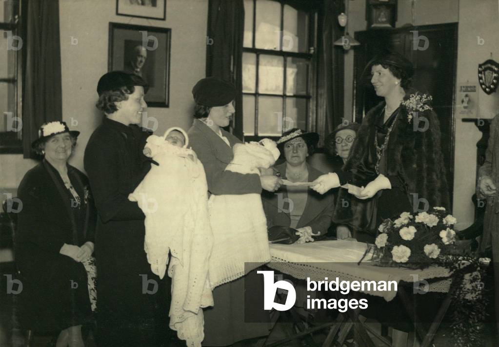 Coronation babies, UK, 1937 (b/w photo)