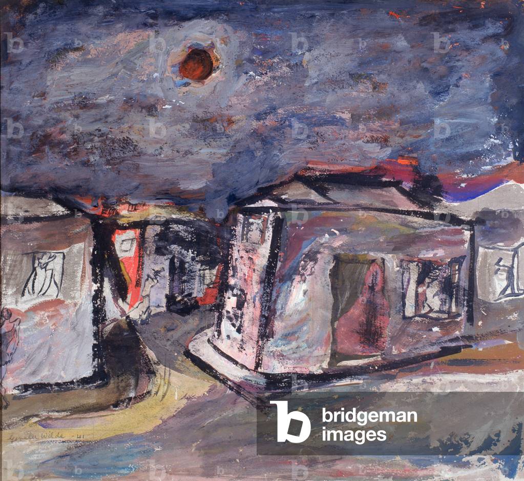 Houses, 1941 (bodycolour & pencil on paper (pasted on board))