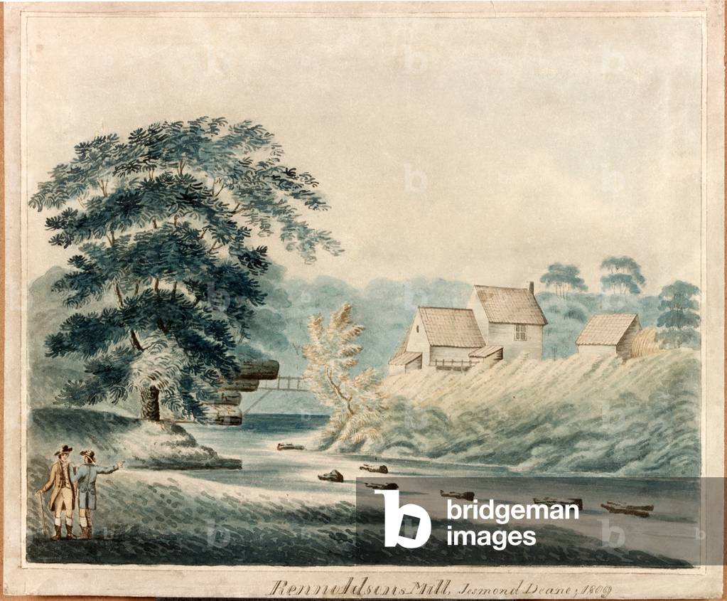 Reynoldson's Mill, Jesmond Dene, 1809 (ink & w/c on paper)