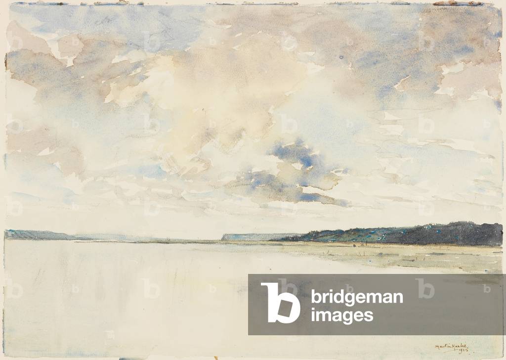 The Mouth of the Seine (pencil & w/c on paper)