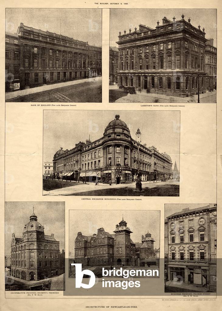 The Architecture of Newcastle-on-Tyne, from 'The Builder', 8th October, 1898 (photolithographic print)