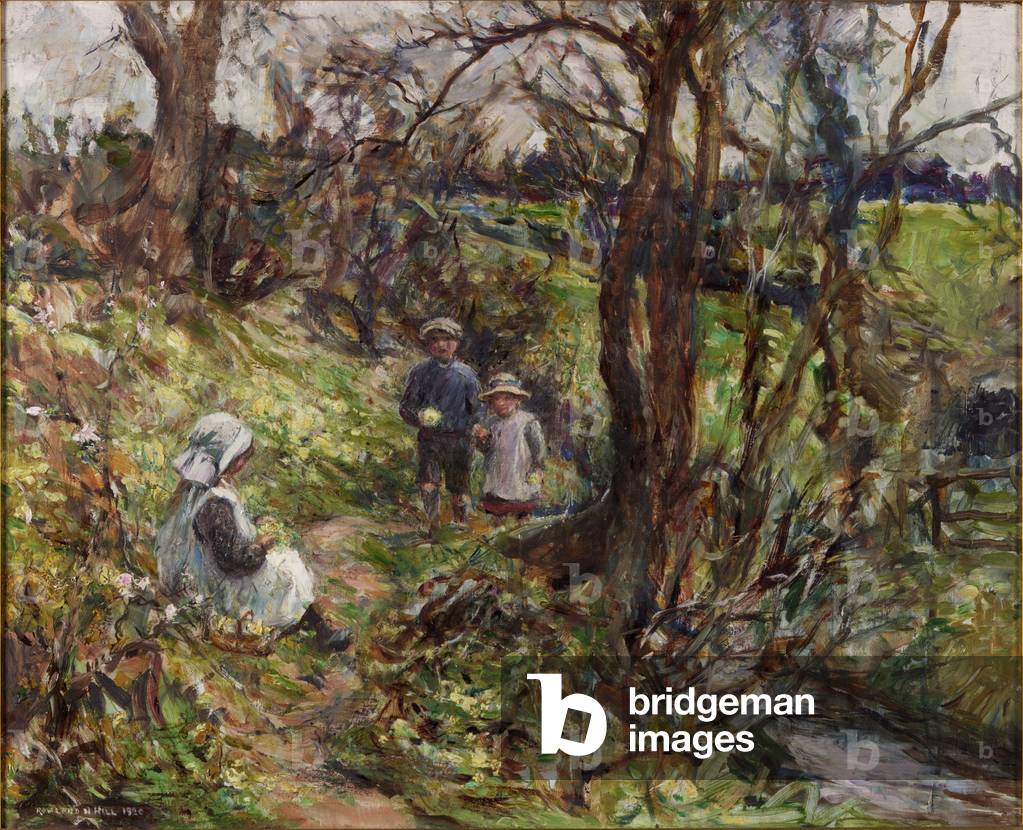 The Primrose Gatherers (oil on canvas)