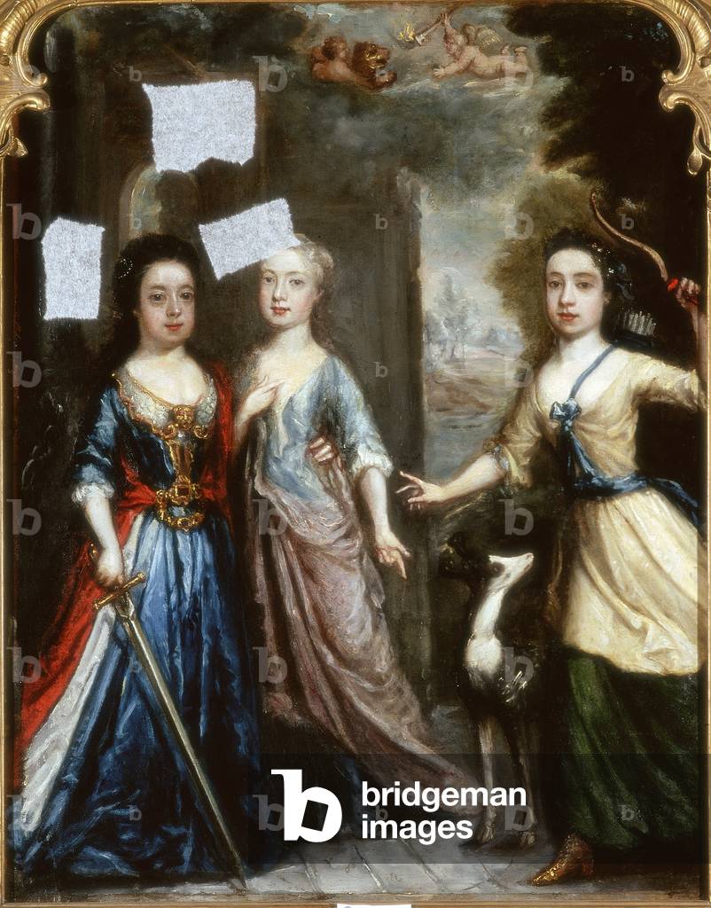 Portrait of Three Children (oil on canvas)