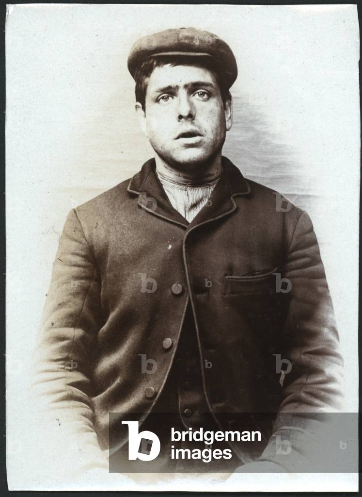 Matthew Armstrong, miner, arrested for stealing money, North Shields, UK, 1906 (b/w photo)