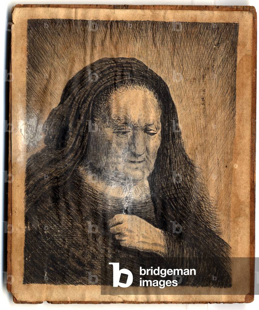 Rembrandt's Mother with her Hand on her Breast, by Reverend John Brand, 1782 (pencil & w/c on paper)