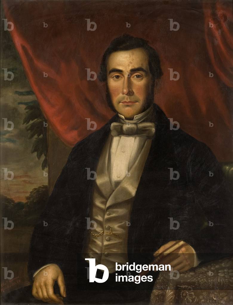 Portrait of a Man Holding a Book (oil on canvas)