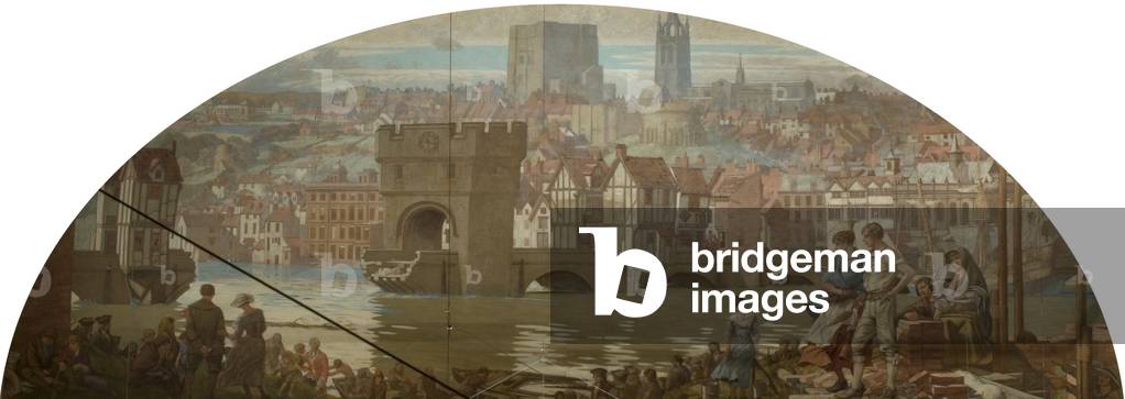 Newcastle upon Tyne from Gateshead - The Great Flood, AD 1771 (oil on canvas)