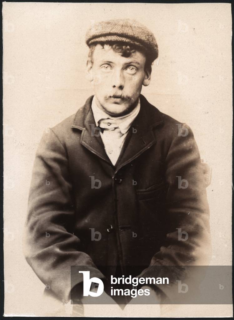 James Crone, labourer, arrested for stealing clothes, North Shields, UK, 1906 (b/w photo)
