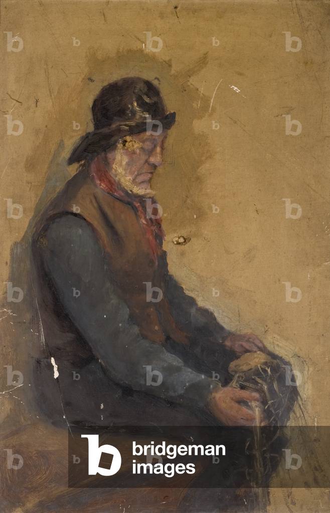 Seated Fisherman (oil on board)