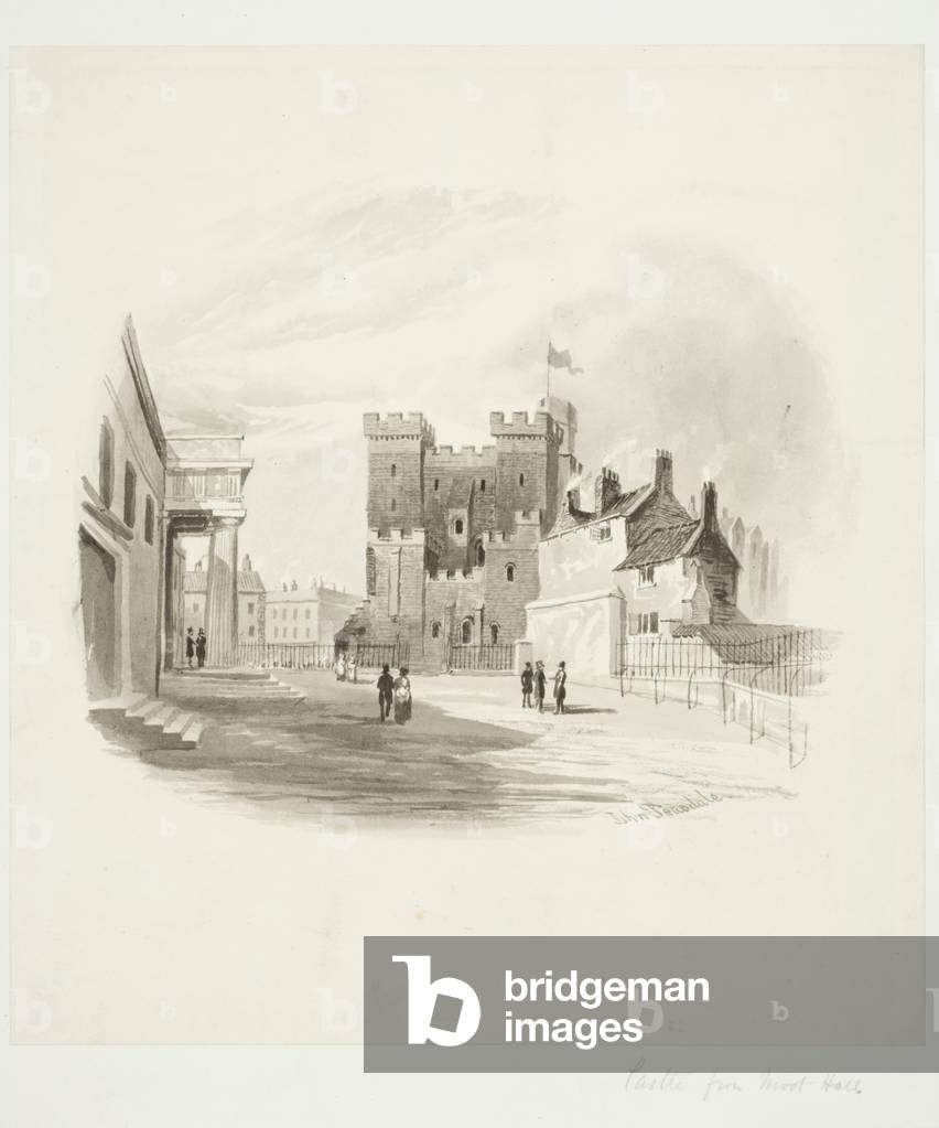 The Castle from the County Court, Newcastle upon Tyne (watercolour on paper)