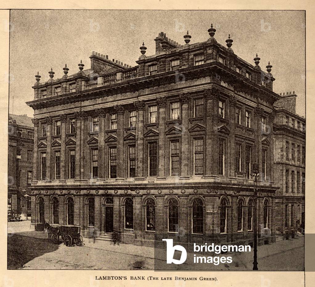 Lambton's Bank, The Architecture of Newcastle-on-Tyne, from 'The Builder', 8th October, 1898 (photolithographic print)