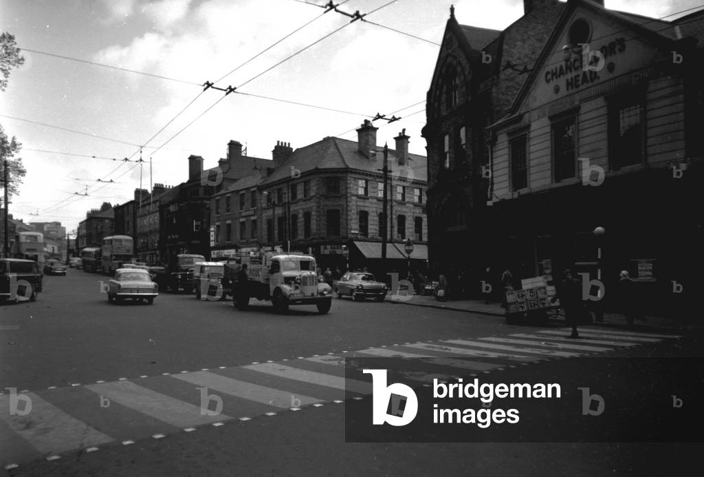 View of Newgate Street, Newcastle upon Tyne, UK, May 1961 (b/w photo)