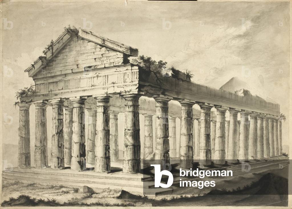 Ruined Greek Temple (w/c on paper)