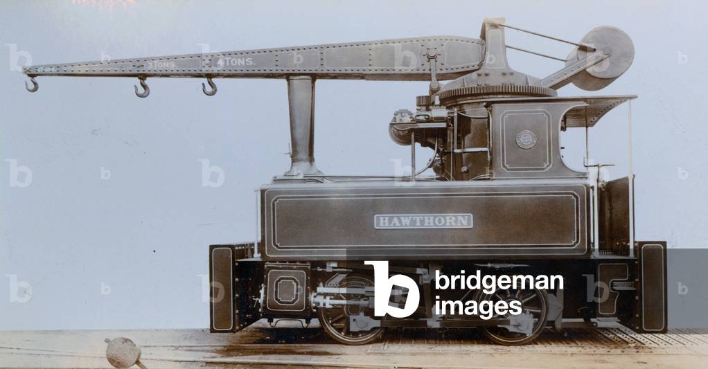 Crane locomotive built in Newcastle upon Tyne ordered by Mr Hanning, Paris in 1909 (photo)