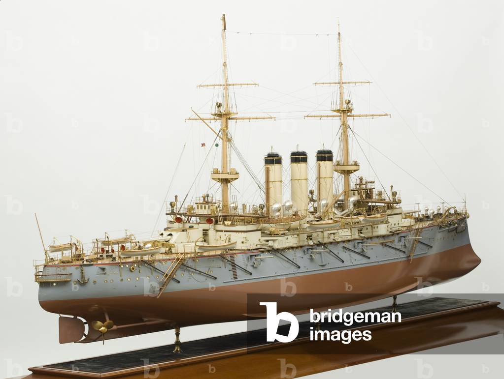 Builder's model of Japanese battleship 