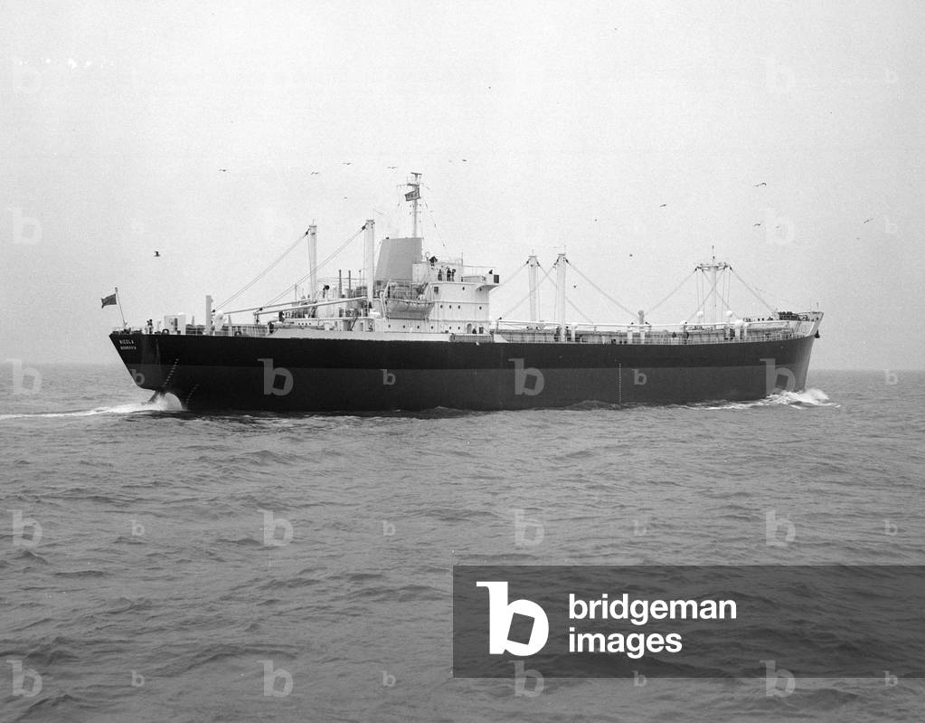 Starboard stern quarter view of ‘Nicola’, the first SD14, on sea trials, 13 February 1968 (b/w photo)