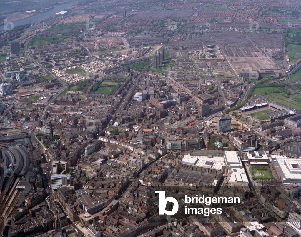Aerial view of Newcastle upon Tyne, UK, 1977 (photo)