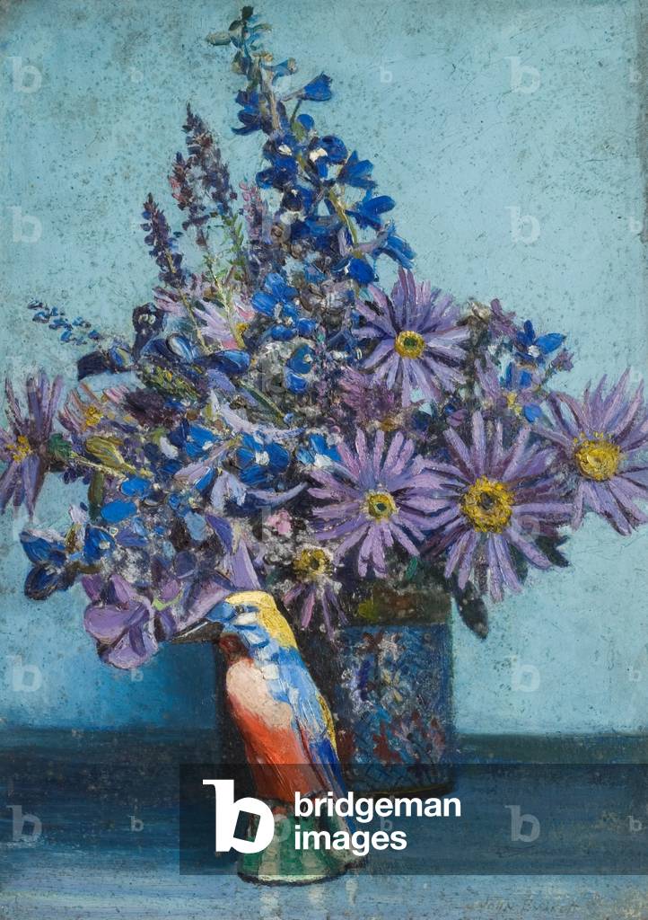 A Scheme in Blue (oil on board)