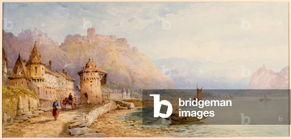 On the Rhine (bodycolour on paper)