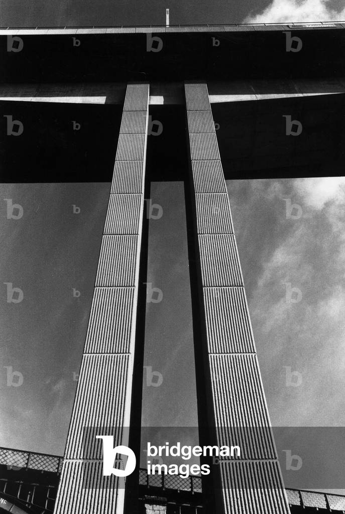 View of the Byker Viaduct, Tyne & Wear, UK, 1979 (b/w photo)