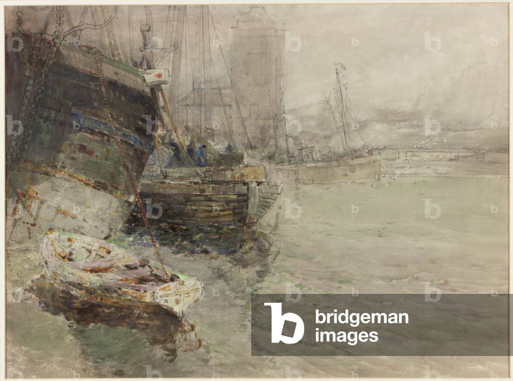 North Shields Fish Quay (watercolour and pencil on paper)