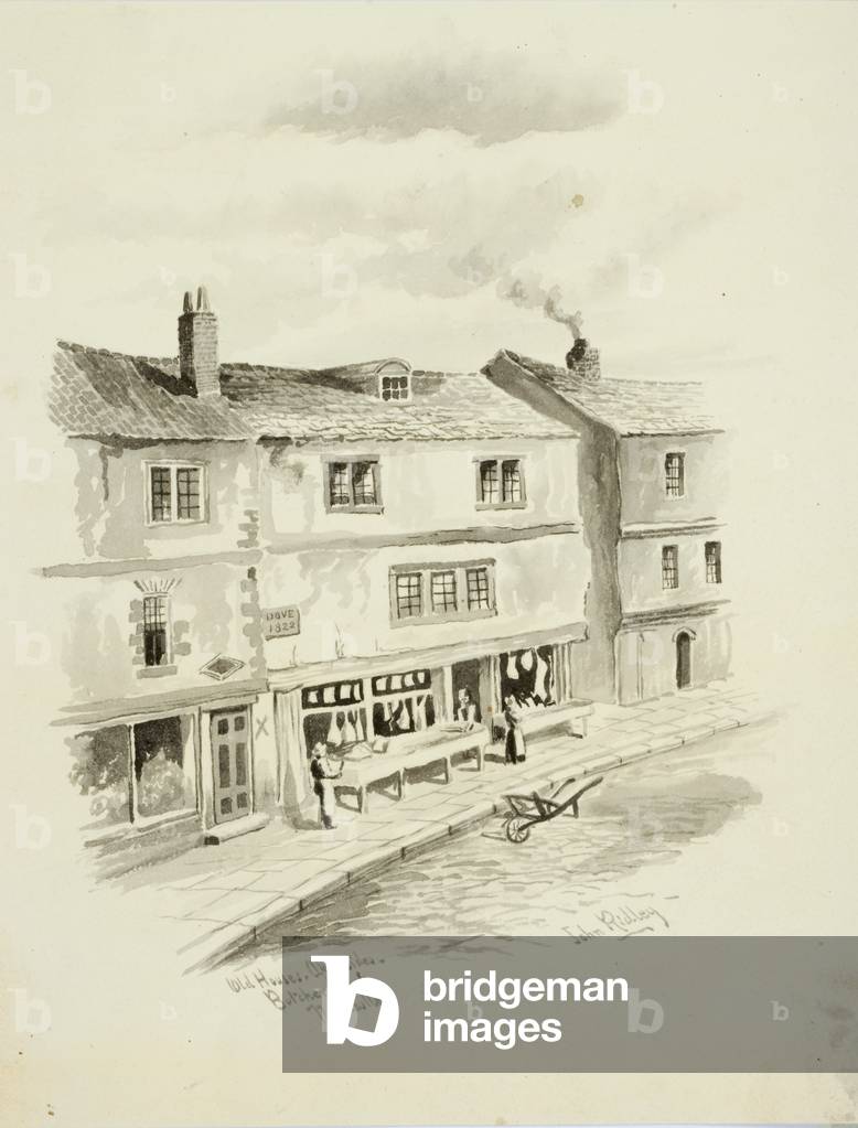 Old Houses, Akensides (w/c (wash) on paper)