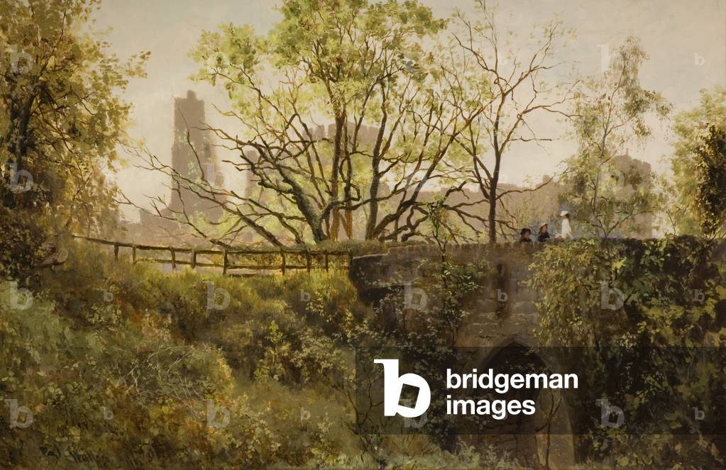 Prudhoe Castle, Northumberland (oil on canvas)