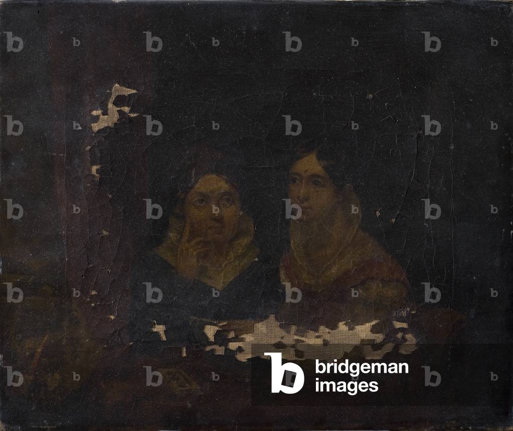Portrait of Two Women (oil on canvas)