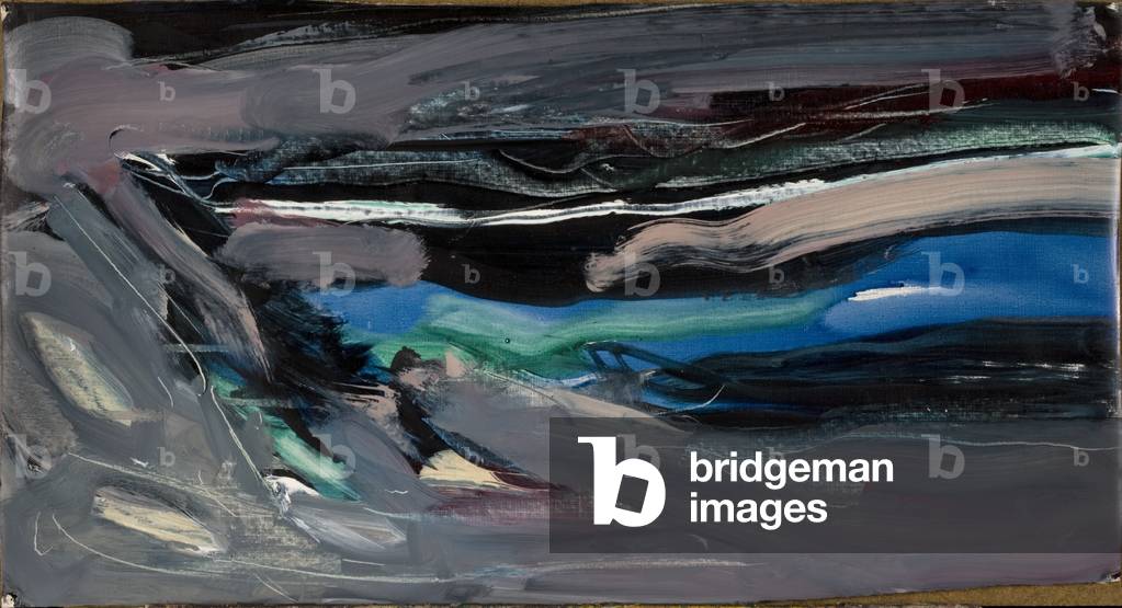 Untitled - Grey, Green, Blue and Black (oil on canvas)